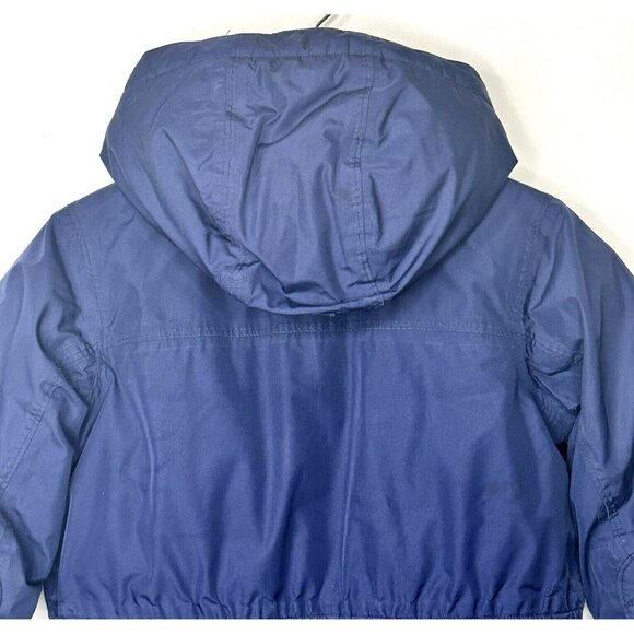 Lands End Kids Jacket Down Filled Sherpa Lined Hooded Grow-A-Long Coat Blue L - Picture 5 of 16